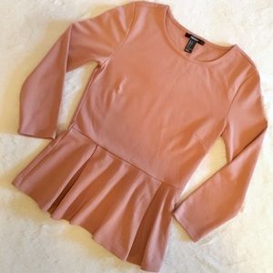 Forever 21 Peplum Rose Pink Blouse